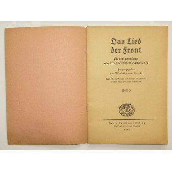 Le recueil de chansons de soldat « Das Leid der avant ». Espenlaub militaria